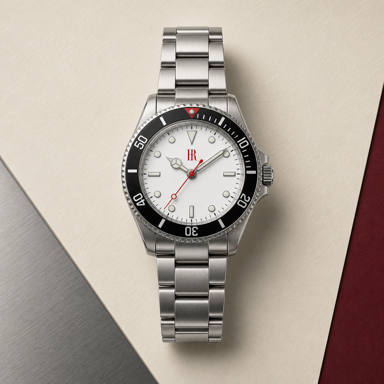 No. 01 Blanc white dial steel watch